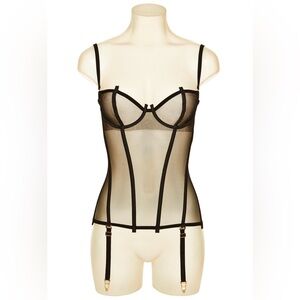 La Perla Frames Black Sheer Bustier NWT